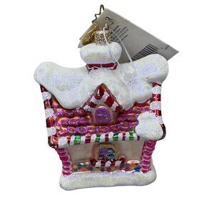 Radko CANDY CHATEAU Gingerbread House Cottage Christmas Ornament With Tag NEW